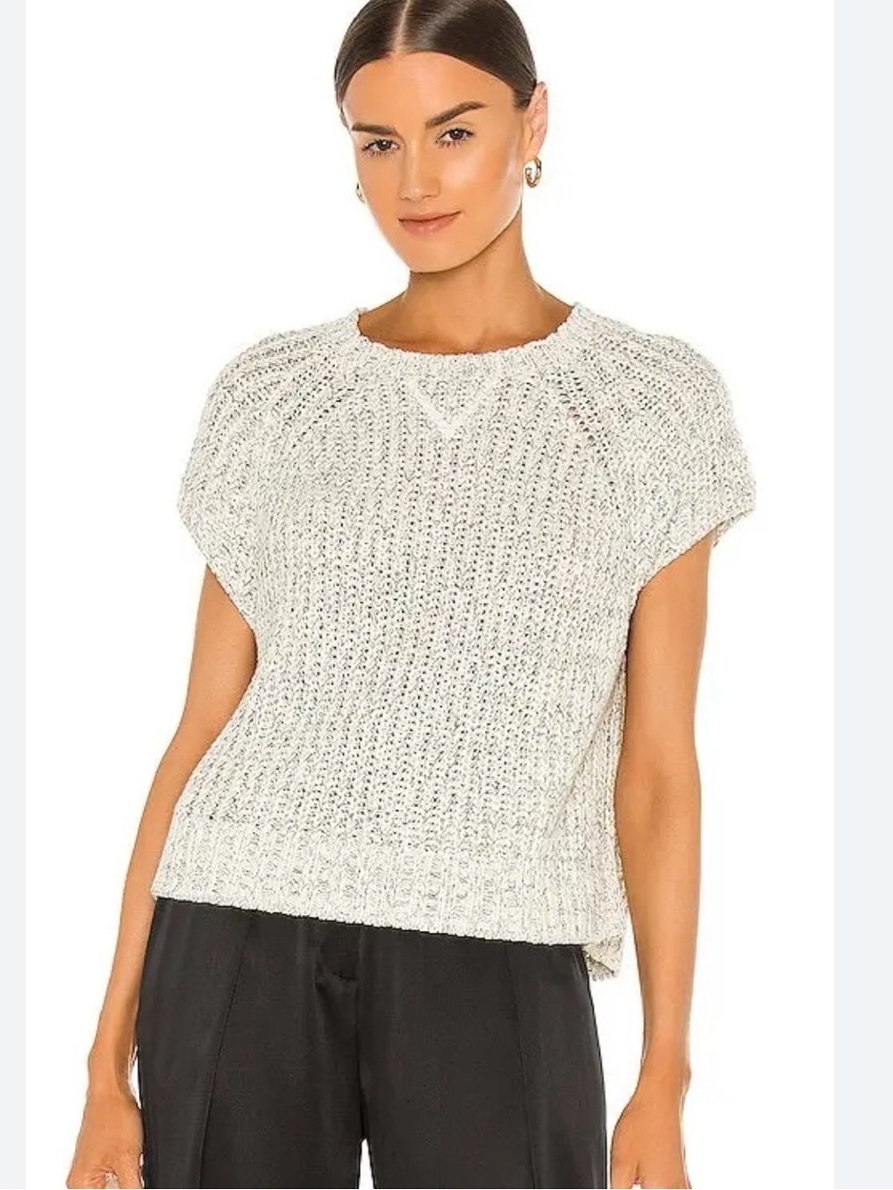 ATM Women's Ivory Chunky Mouline Raglan Sweater Size XS